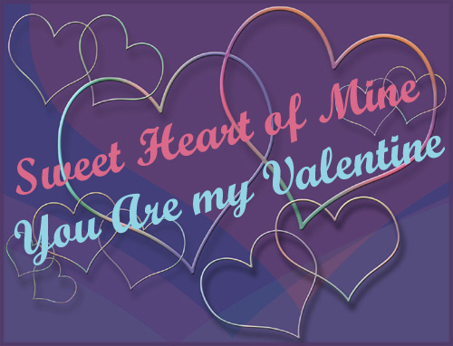 Valentine graphics Outlines of hearts on purple background