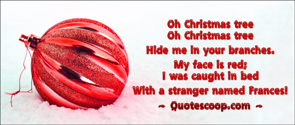 Funny Christmas poem on printable card. Picture of pretty Christmas ball.