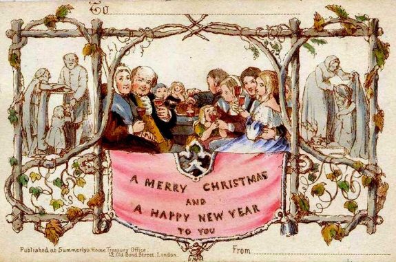 The very first Christmas card from 1843 by John Horsley and Henry Cole