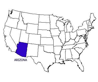 USA map with Arizona highlighted