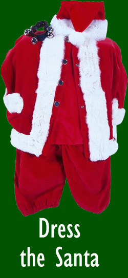 Office game for Christmas party: Dress the santa. Picture of Santa costume