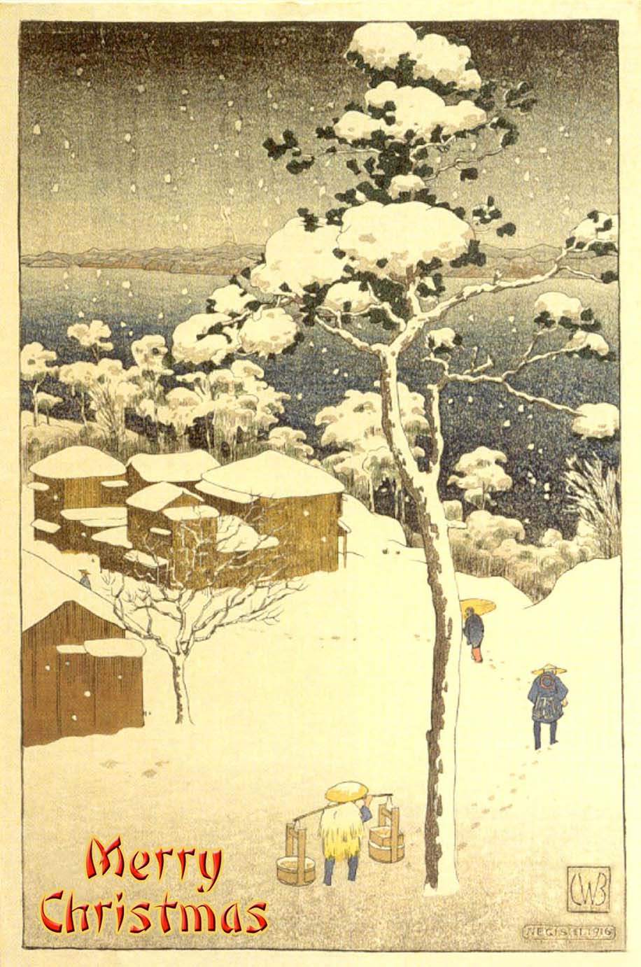 Negishi - a Japanese woodblock print by Charles W Bartlett in 1916