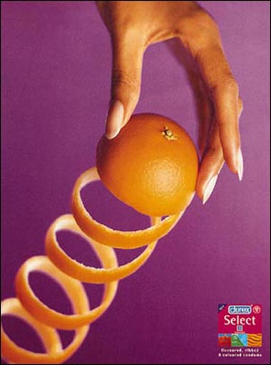 Durex select condoms - funny condom commercial with pealed orange