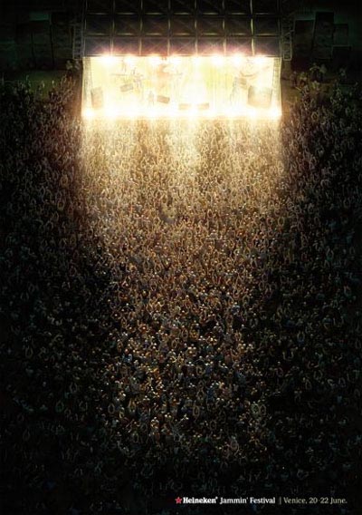 Heineken ad from jammin festival -great visual beer ads