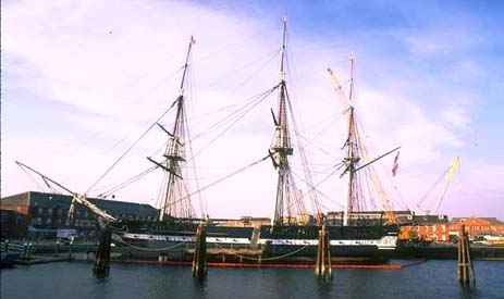 Massachusetts nickname: The Bay State - picture of old ship
