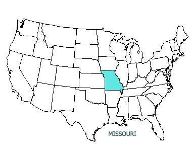 USA map with Missouri highlighted