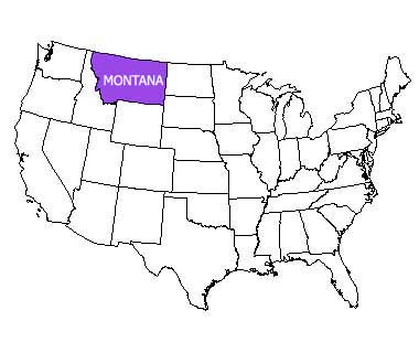 USA map with Montana highlighted