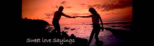 Sweet Love Sayings - Couple in love on the beach in the sunset