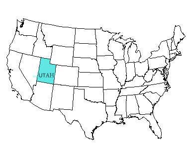 USA map with Utah highlighted