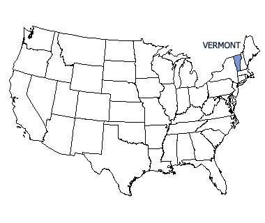 USA map with Vermont highlighted