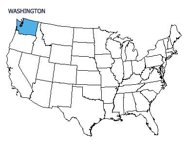 USA map with Washington highlighted