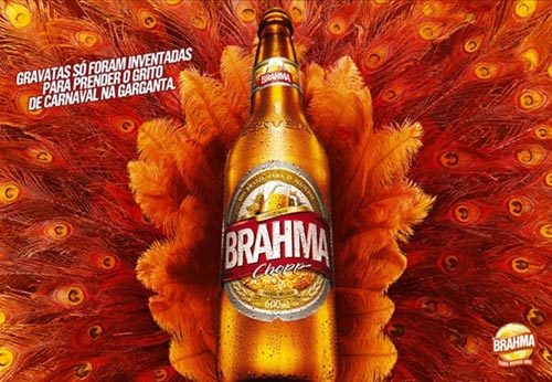 Brahma beer commercial - Beautiful picture of orange peacock feathers.