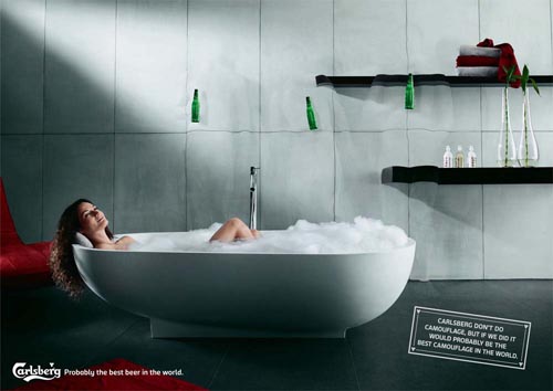 Fabulous Carlsberg beer commercial - Woman lying in the bath tub - great alcohol ads
