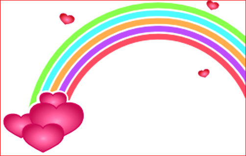 Love heart drawings rainbow