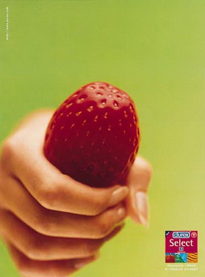 Durex commercial: Durex select - strawberry in hand - fruit flavoured
