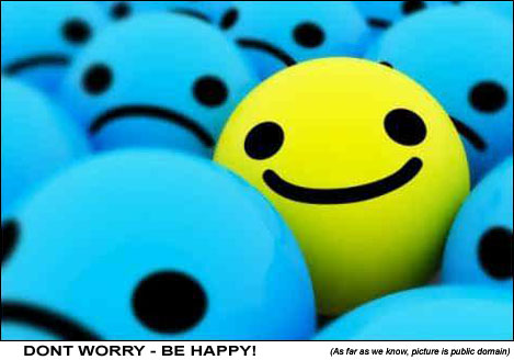 Dont worry be happy blue vs yellow smiley balls