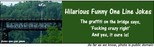 Funny one line jokes - funny graffiti on bridge