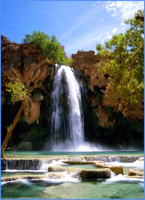 Beautiful waterfall in national park.