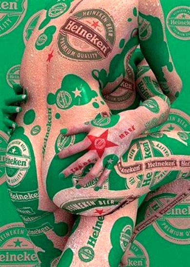Heineken ads - sexy beer ads - body painting