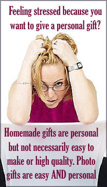 Woman stressed over gift. 