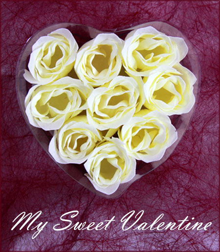 Beatitful Valentine cards to print. White roses forming a heart.