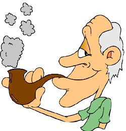 Really funny jokes: Funny drawing of old man with a pipe.