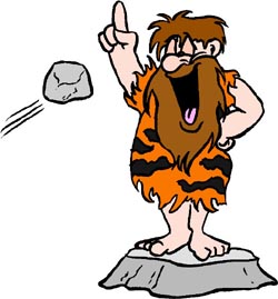Short political jokes: Funny drawing of stone age man making a speach. An early politician.
