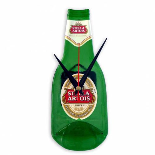 Stella Artois beer ads - Flat bottle with two clock hands that look like moustache.