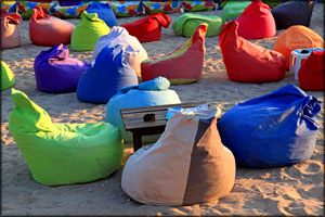 Unusual gifts - lots of bean bag chairs at the beach