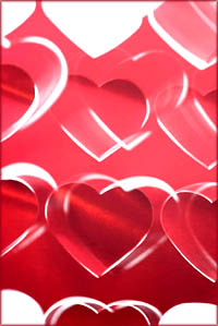 Romantic Valentine hearts: Red hearts graphic.