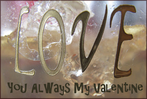 Modern Valentines Day cards: Photo of 'love' written on glass.