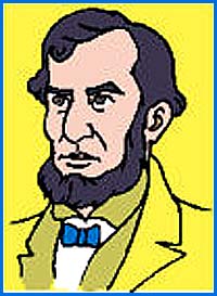 Colored drawing of Abraham Lincoln.