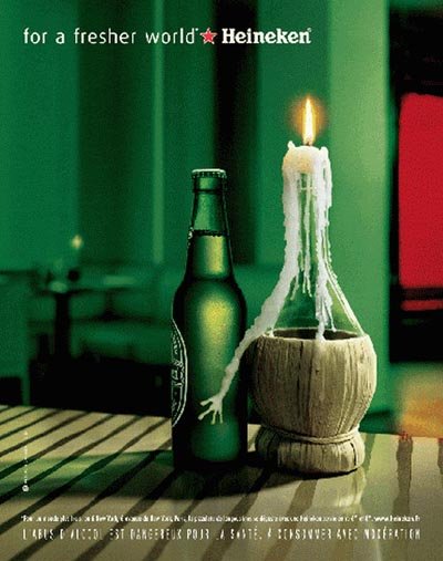 Heineken ad - candle - great beer ads
