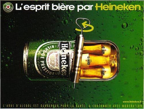 Great Heineken ad with sardines in a can - beautiful alcohol ads