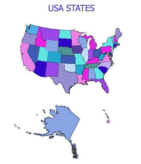 USA map with all the states USA map with all the states