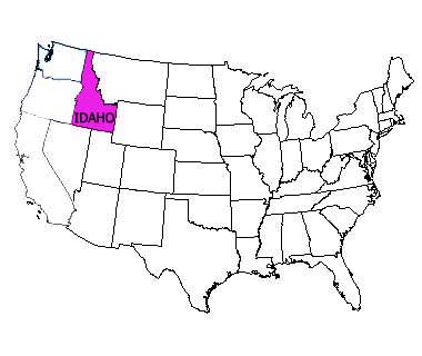 USA map with Idaho highlighted