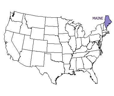 USA map with Maine highlighted