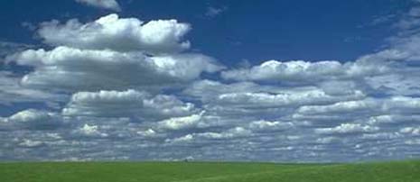 Montana nickname: Big Sky Country - picture of blue sky with white clouds