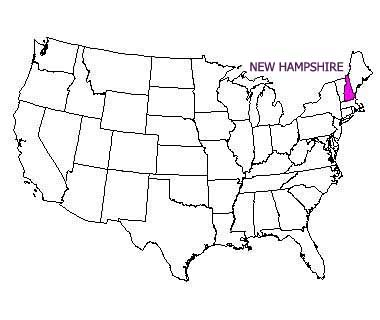 USA map with New Hampshire highlighted