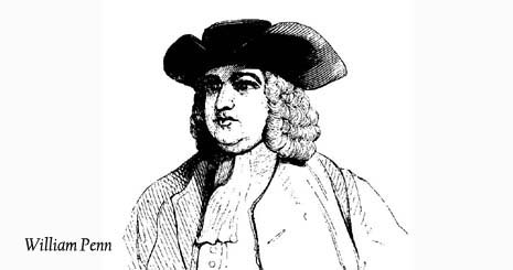 Pennsylvania nickname: The Quaker State - picture of William Penn Quaker