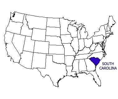 USA map with South Carolina highlighted