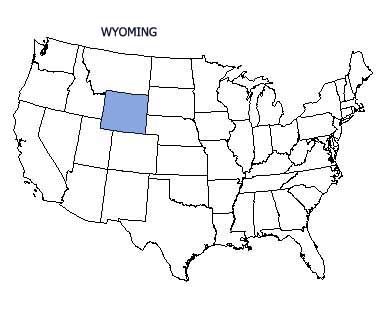 USA map with Wyoming highlighted