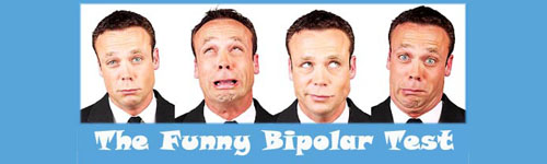 Bipolar Test: Man with four different moods and facial expressions.
