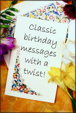 Writing classic birthday greetings with a twist. Pretty birthday card.