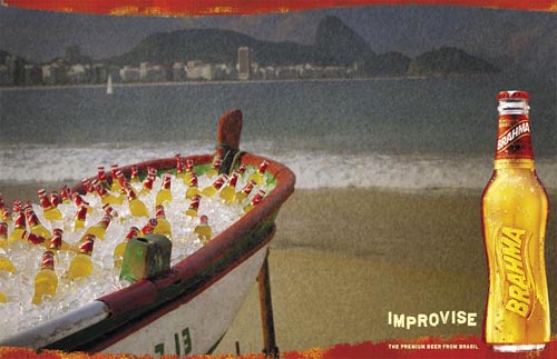 Brahma beer ads - Improvise - Boat filled with beer!