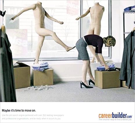 Careerbuilder.com commercial - very funny ads with mannequin kicking woman's ass