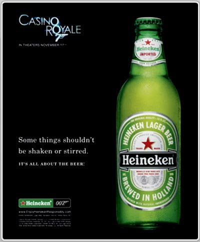 Heineken beer commercial - casino royal - some things shouldnt be shaken or stirred