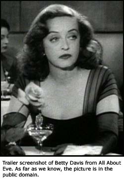 Famous movie quotes: Trailer screen dump of Betty Davis from All About Eve.