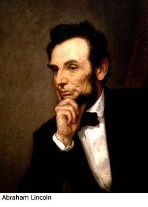 Famous quotations: Painting of former President Abraham Lincoln.