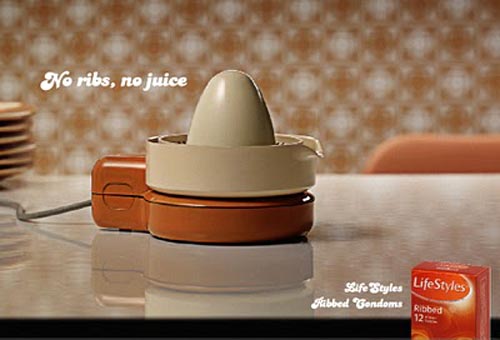 Lifestyles condom ads: lemon squeezer - no ribs, no juice